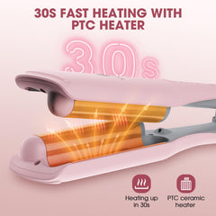 MiroPure Curling Iron 30s heat-up for fast morning styling.