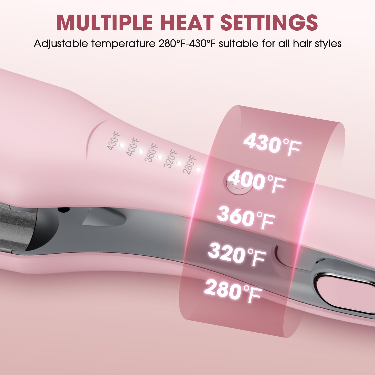 MiroPure Curling Iron with PTC heater for even heat distribution.