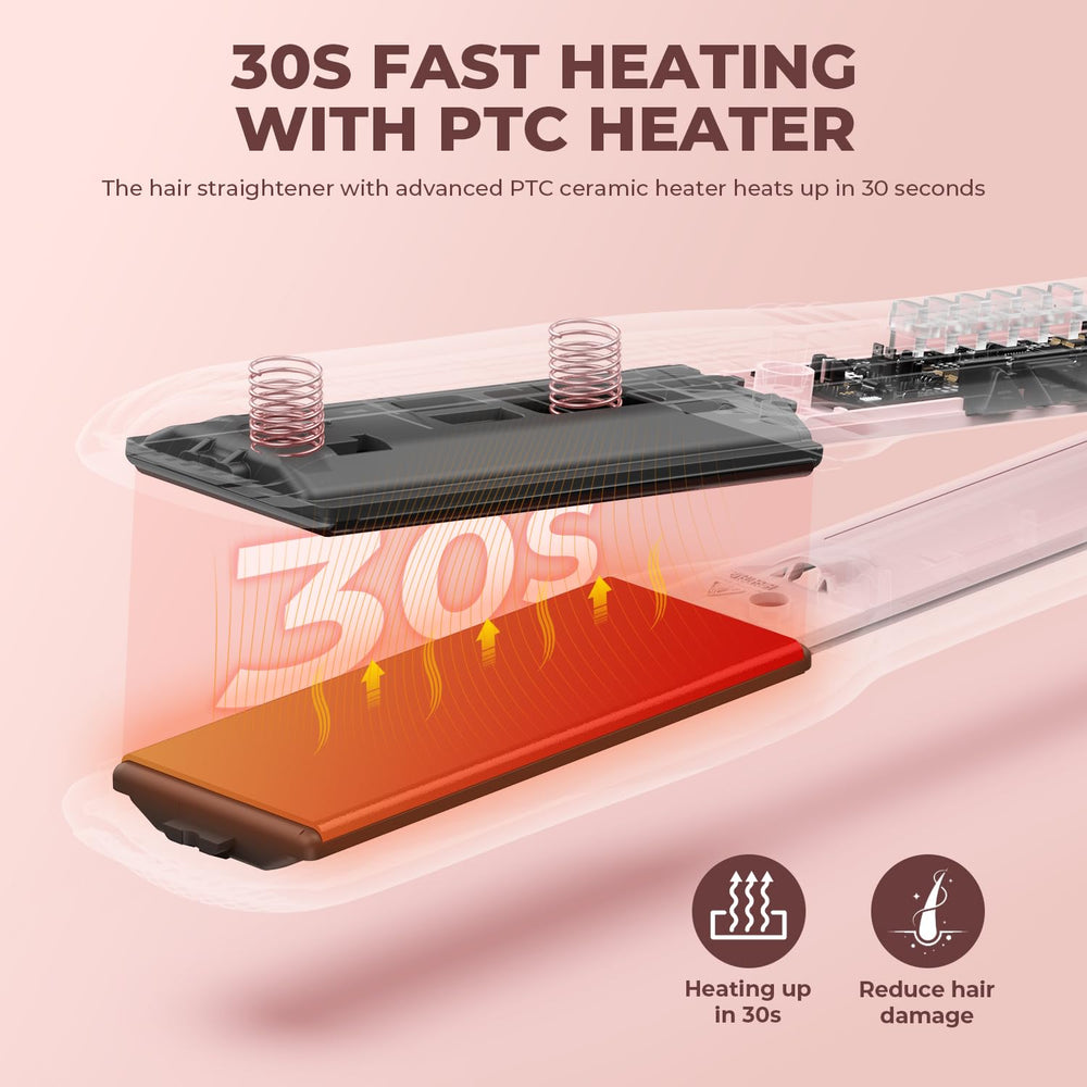 MiroPure flat iron with digital LCD display for precise heat
