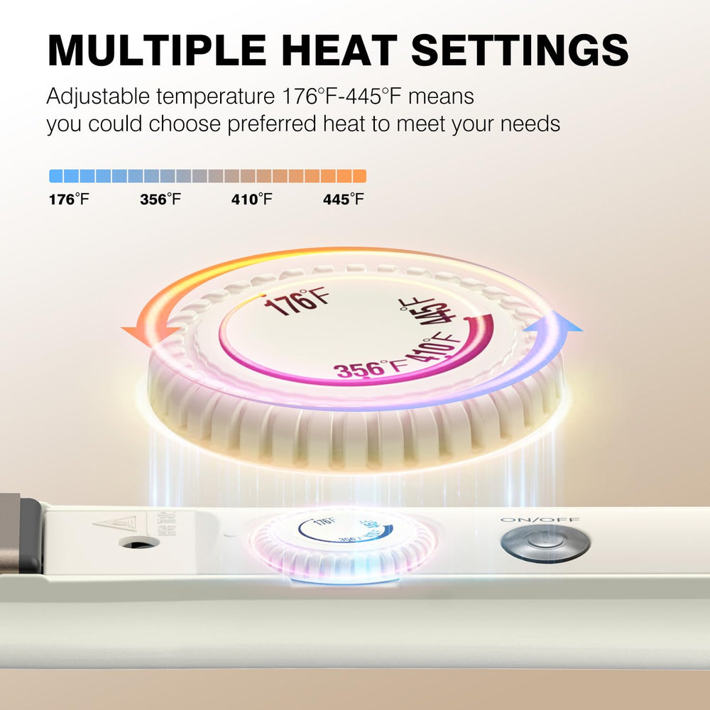 MiroPure heat settings display highlights adjustable temperature for all hair types.