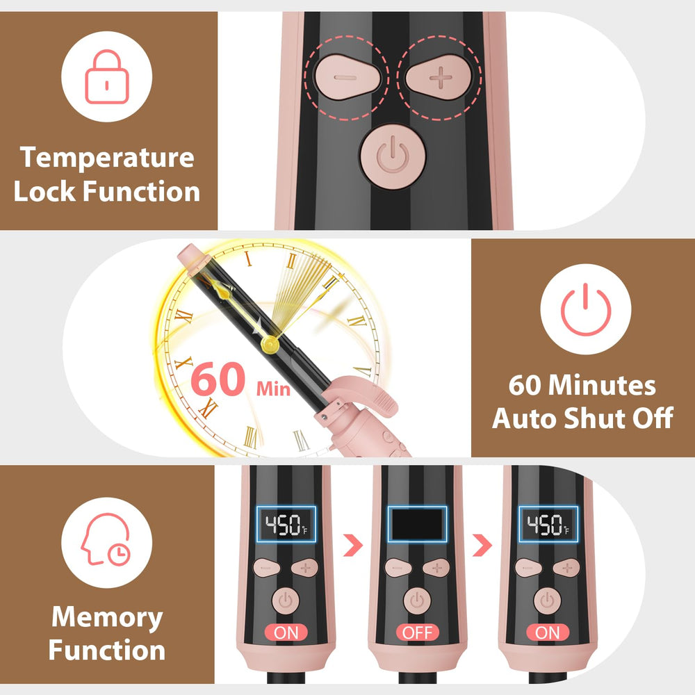 MiroPure temperature lock helps maintain the chosen heat level during styling.
