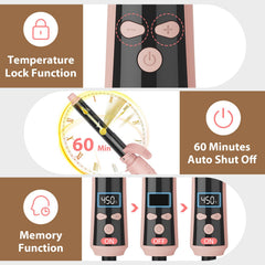 MiroPure temperature lock helps maintain the chosen heat level during styling.