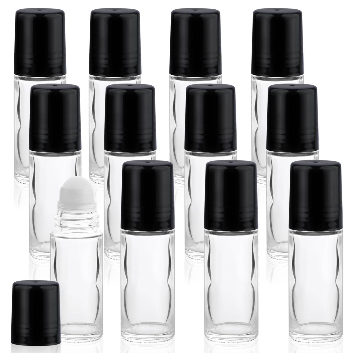 Mirrline roll-on bottle 30ml clear glass for travel essential oils and mess-free application