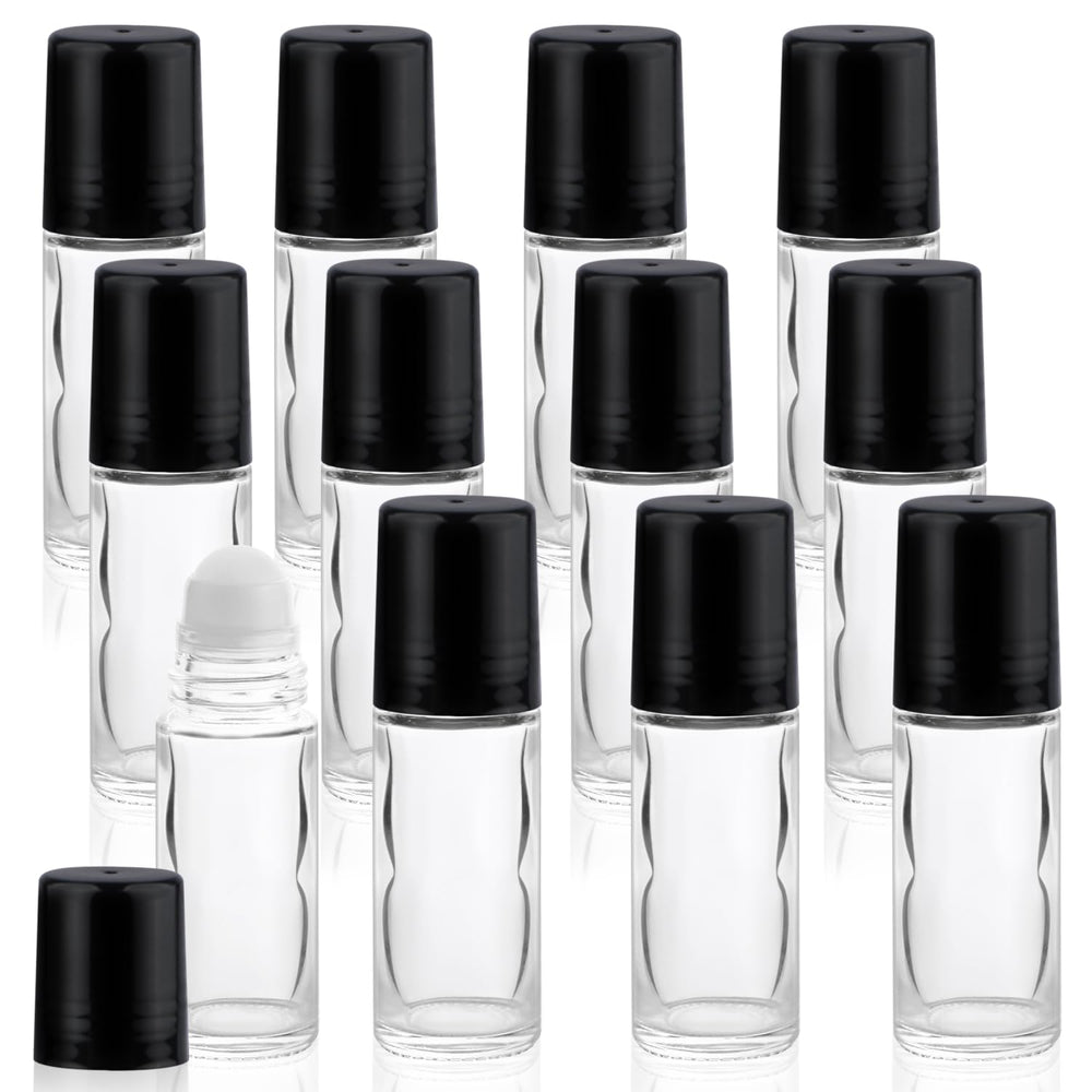 Mirrline roll-on bottle 30ml clear glass for travel essential oils and mess-free application