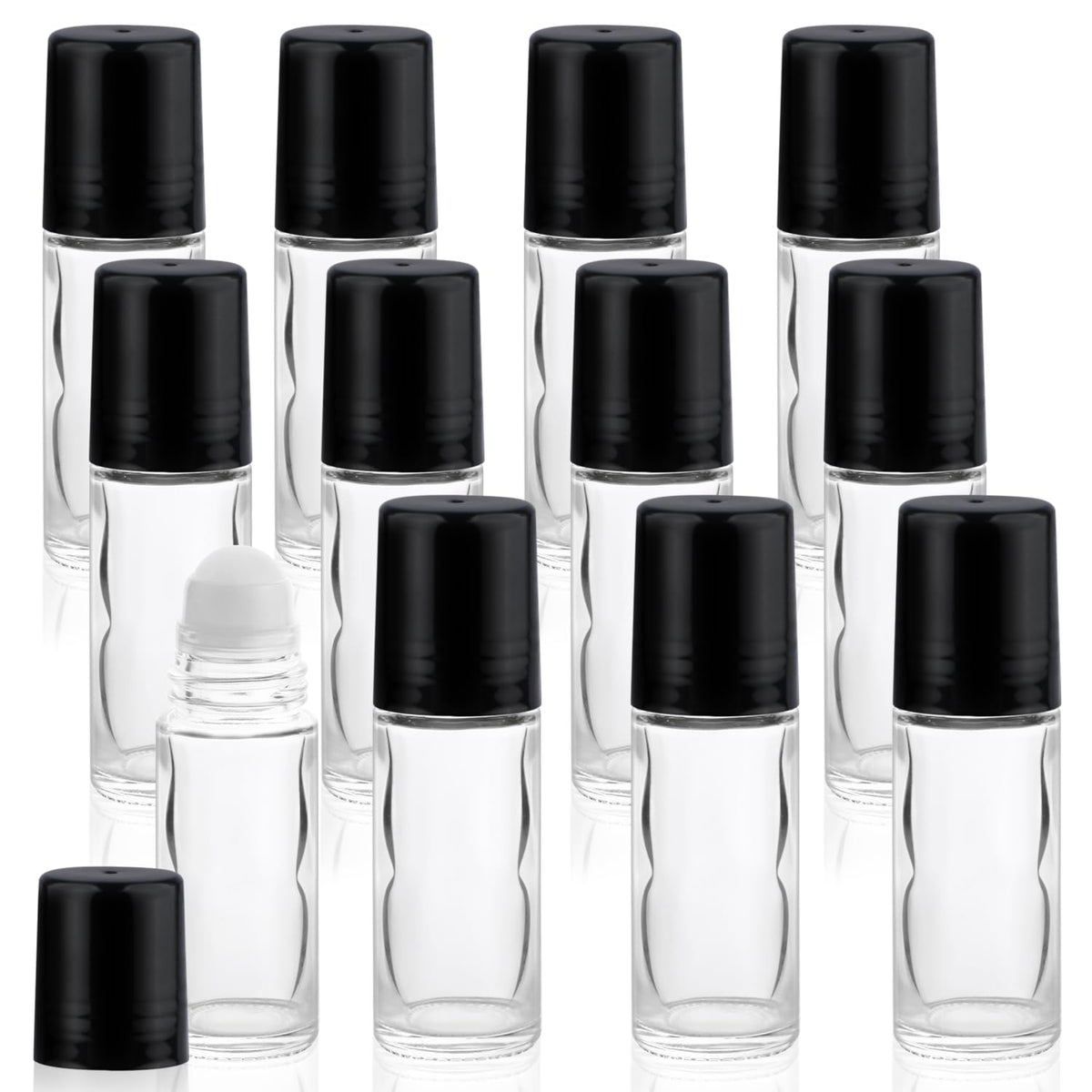 Mirrline roll-on bottle 30ml clear glass for travel essential oils and mess-free application