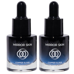 Mirror Skin Copper Peptides Serum bottle closeup showing premium hydration and glow potential