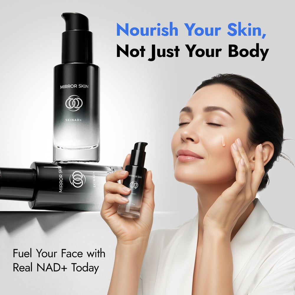 Mirror Skin SKINAD+ texture hints at smoother, more even-looking skin over time.