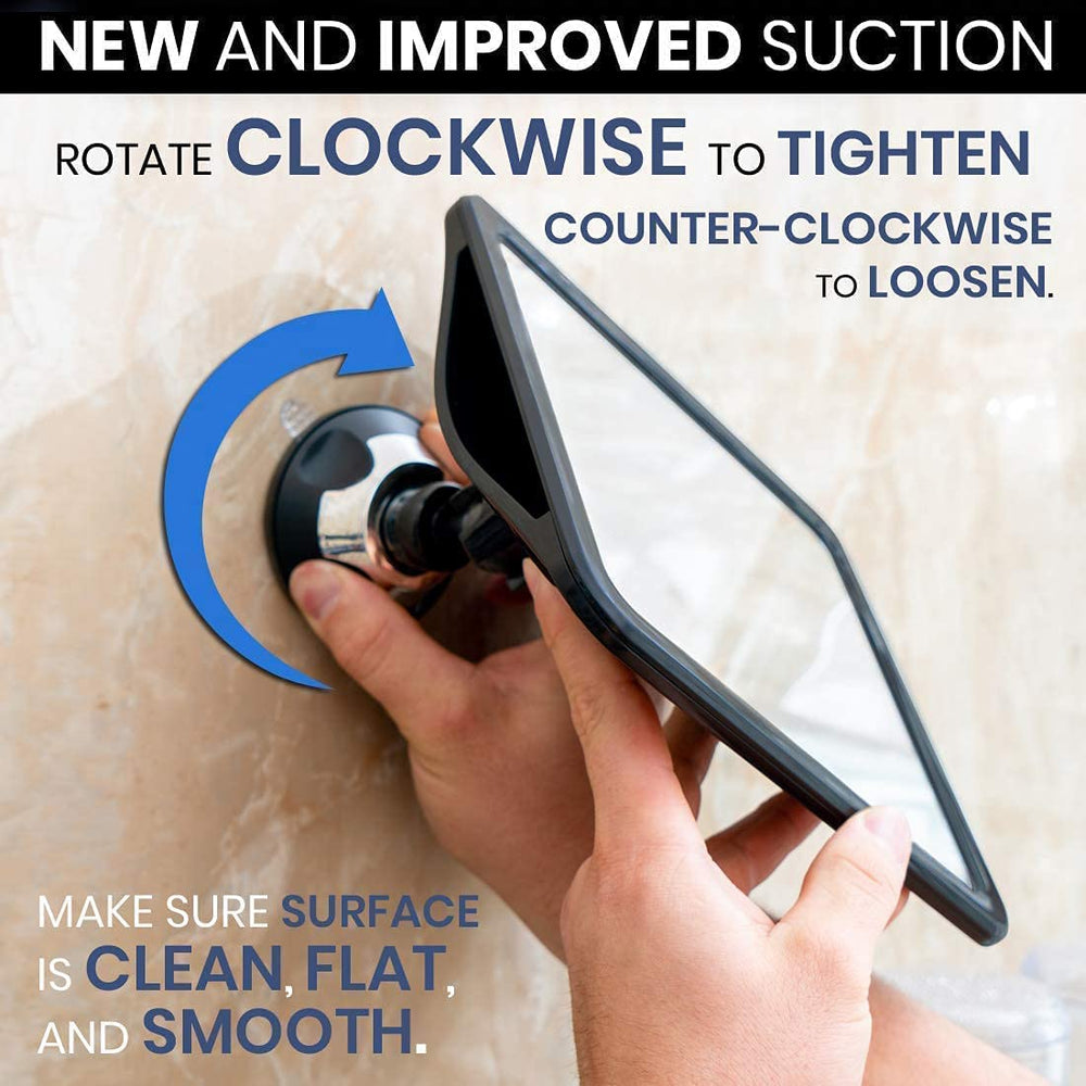 Mirrorvana 360-degree swivel angle for flexible shaving perspectives.
