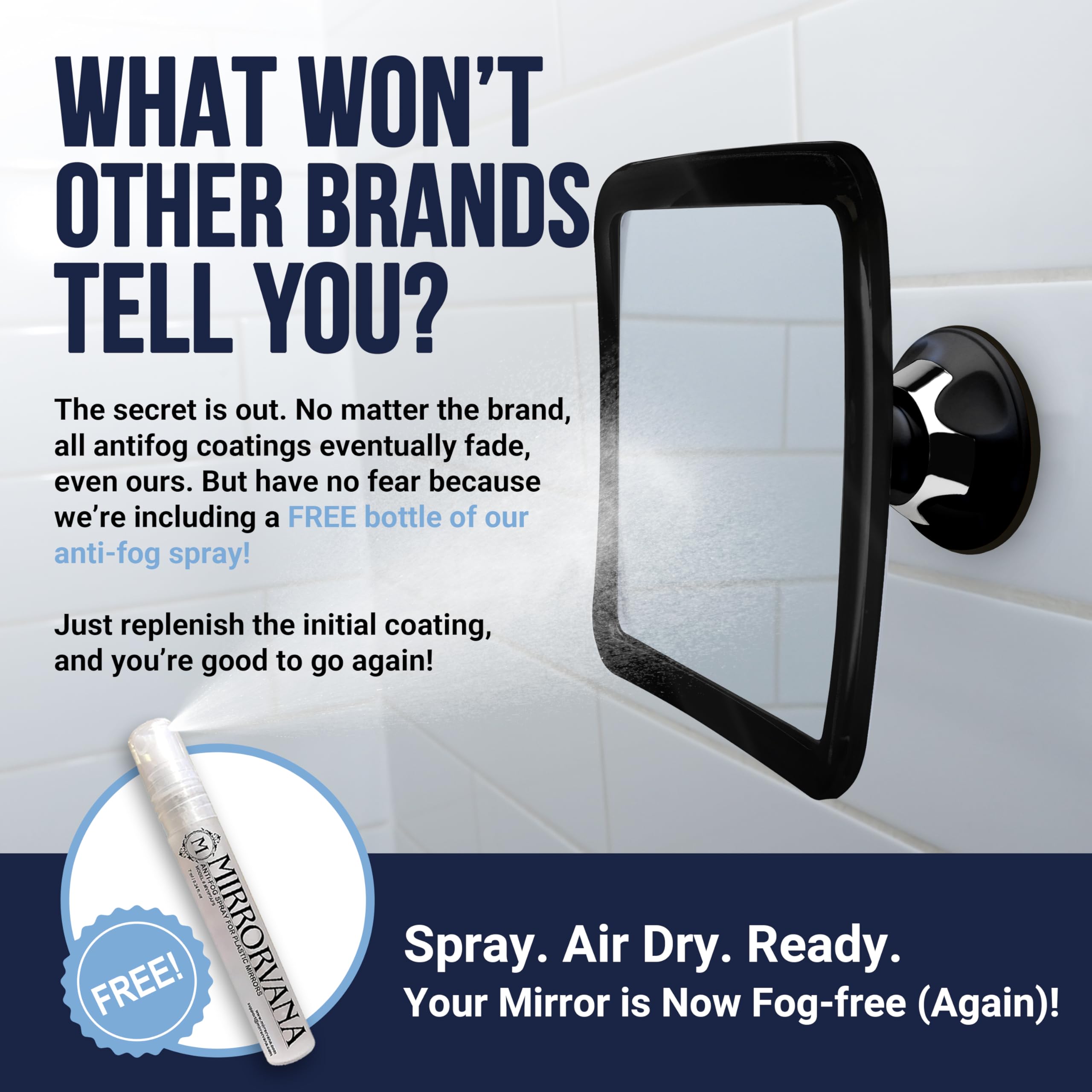 MIRRORVANA 360° swivel for easier access to every shaving angle.
