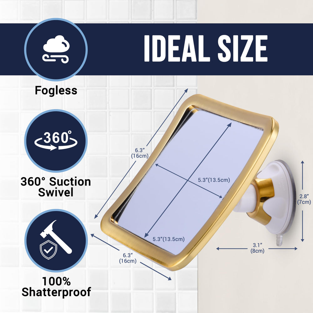 Mirrorvana anti-fog coating keeps vision clear during showers, shaving, and facial care.