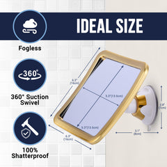 Mirrorvana anti-fog coating keeps vision clear during showers, shaving, and facial care.