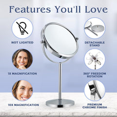 Mirrorvana chrome finish base adds modern style to bathroom vanity setup