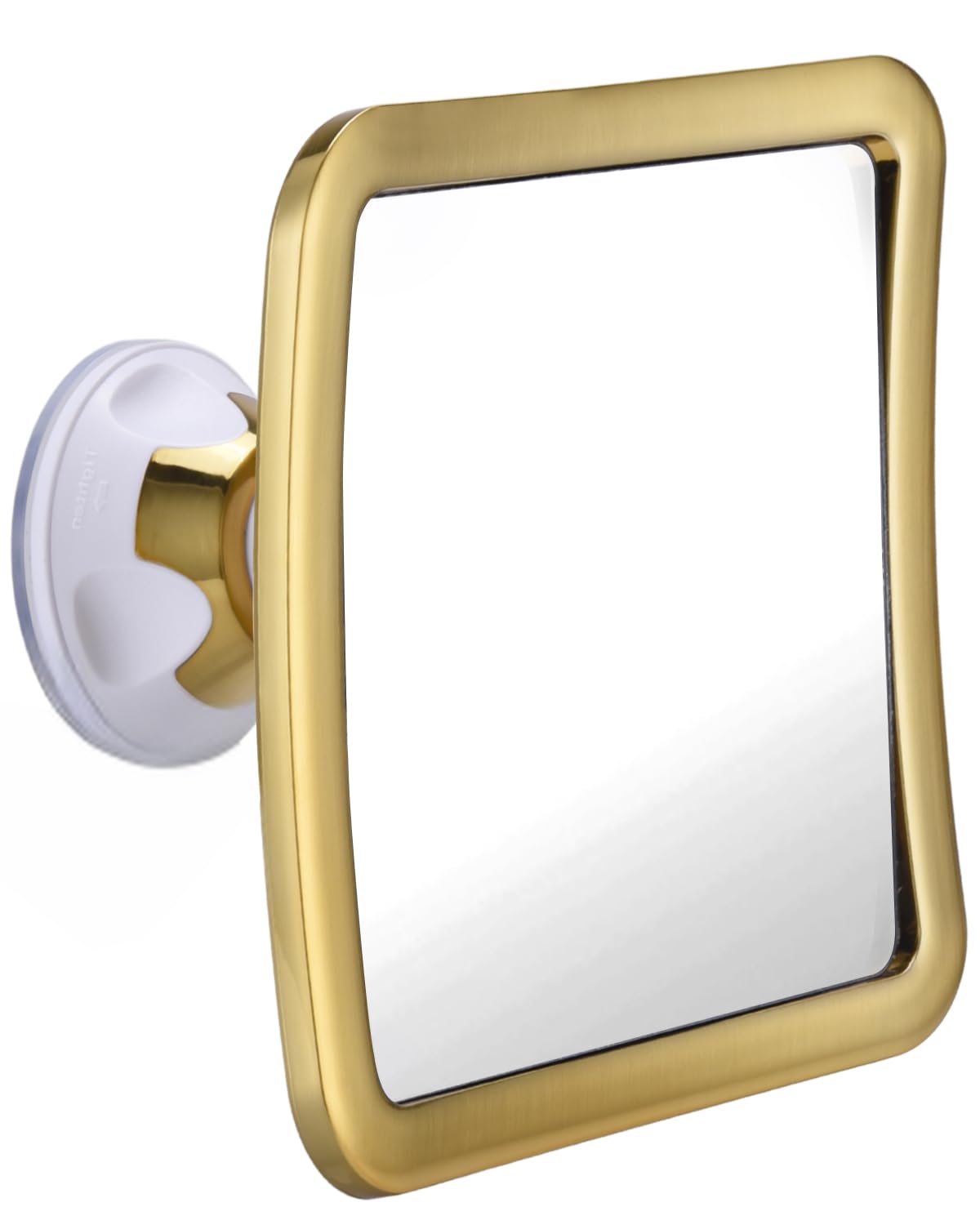 Mirrorvana fogless shower mirror in gold finish for precise, fog-free shaving.