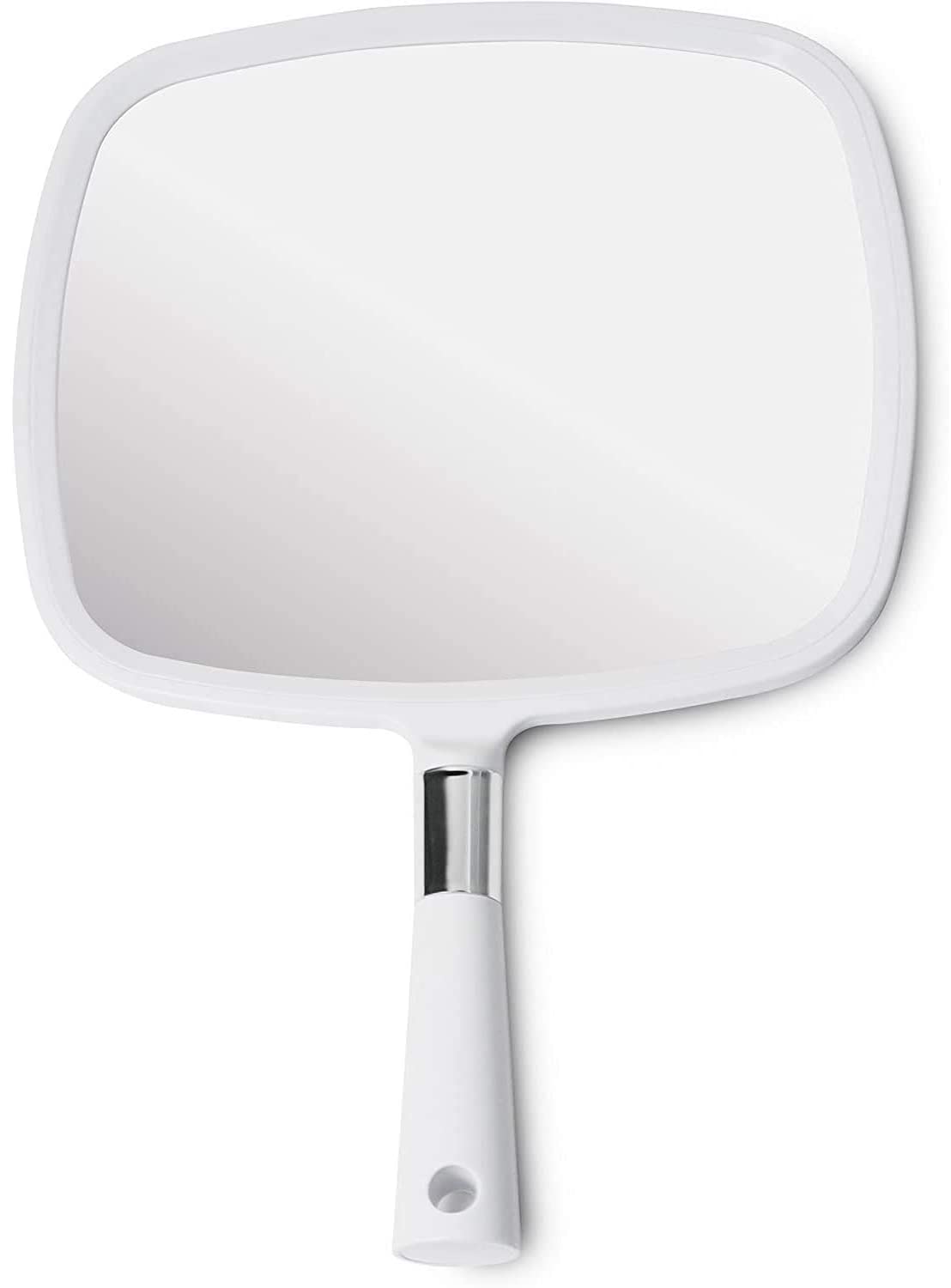 MIRRORVANA large handheld mirror with comfy handle provides steady grip for precise grooming.