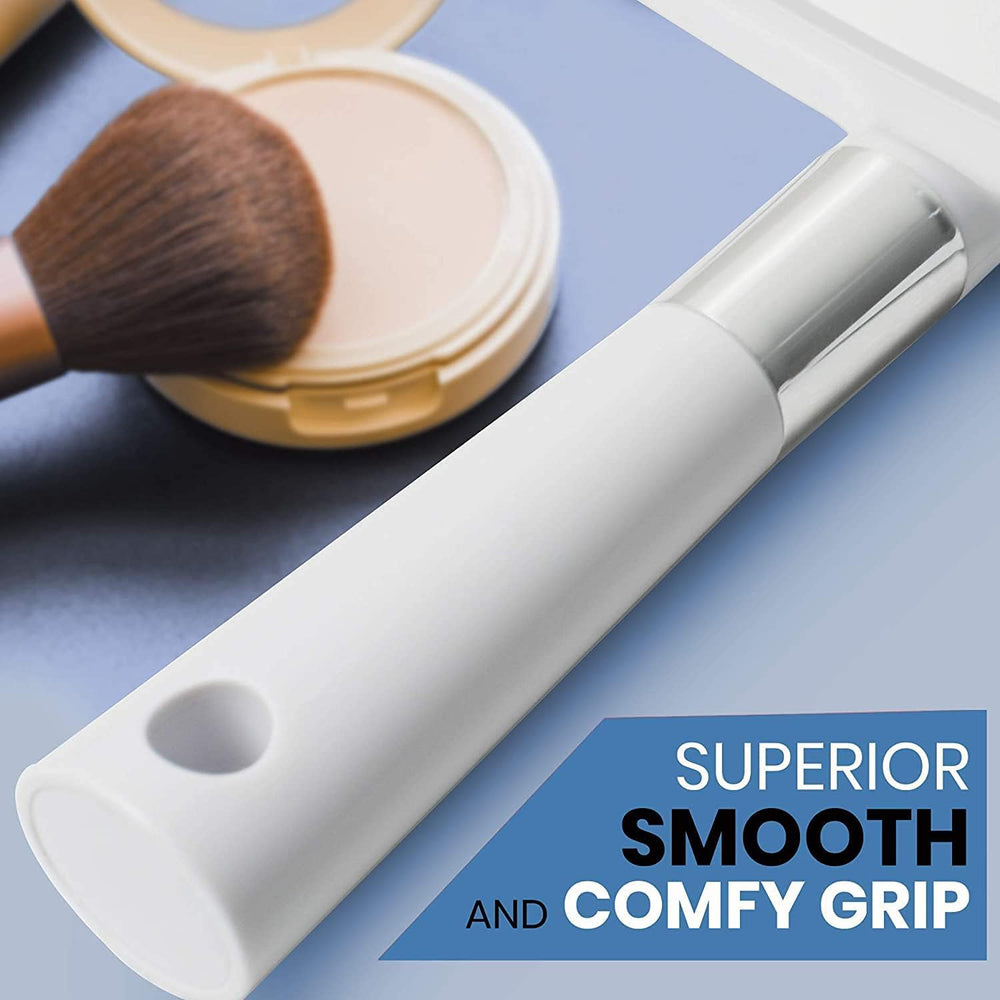 MIRRORVANA white frame adds a clean look for daily bathroom routines.