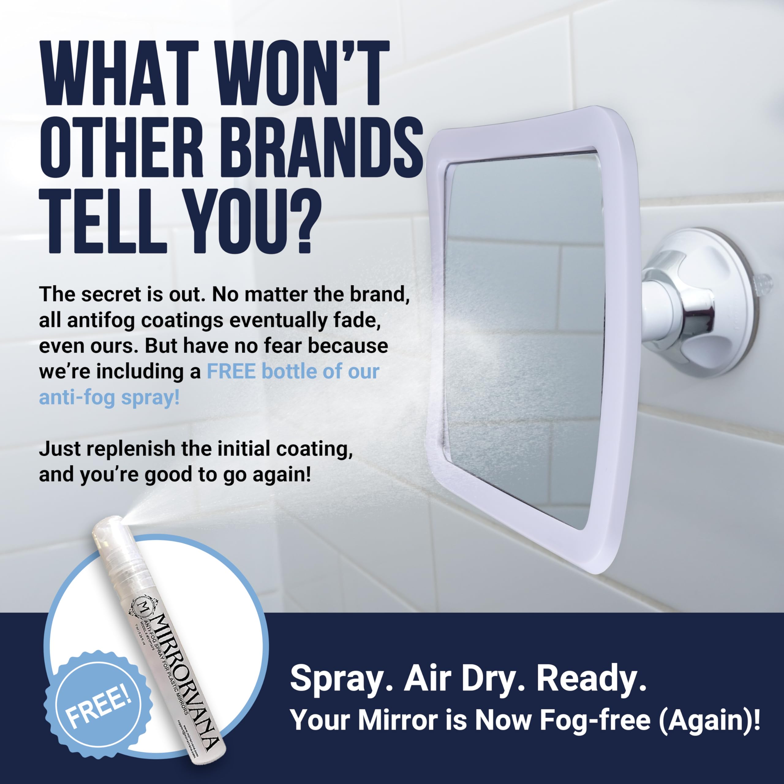 MIRRORVANA shatterproof design endures drops for family bathroom safety