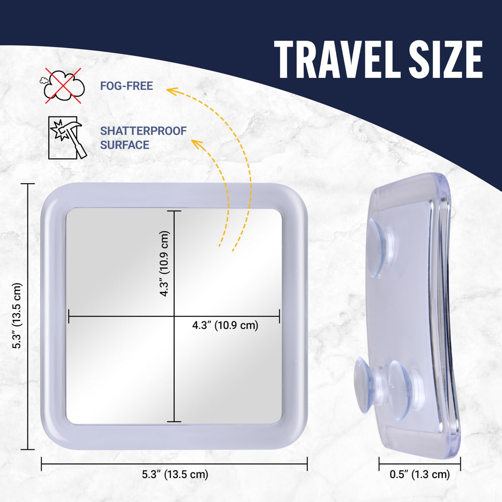MIRRORVANA anti-fog coating close-up highlighting fog-free performance during steamy showers.
