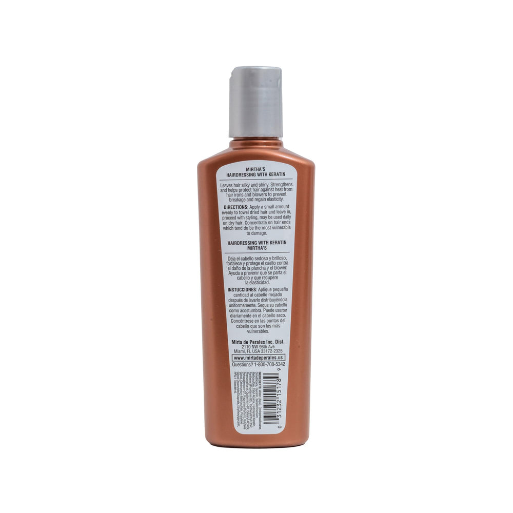 Mirta De Perales Keratin Leave-In Cream dispensing pump enables easy, everyday use.