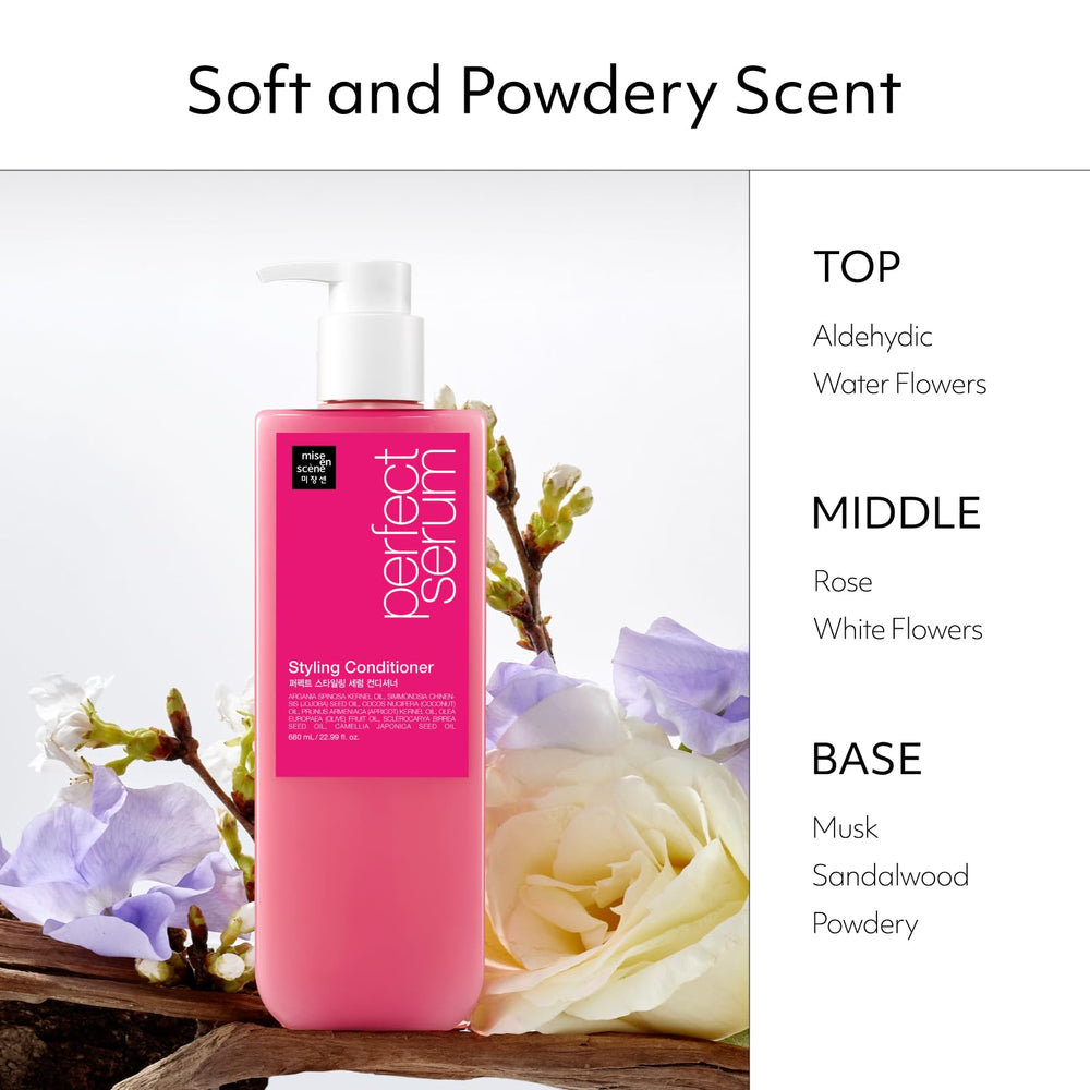 Mise En Scene argan oil nourishing blend supports hair softness and shine