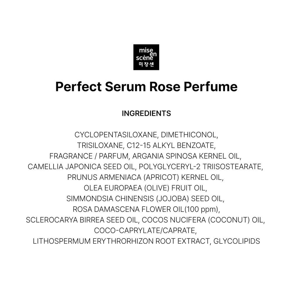 Mise En Scene Perfect Rose Serum suitable for all-hair-types including dry and curly.