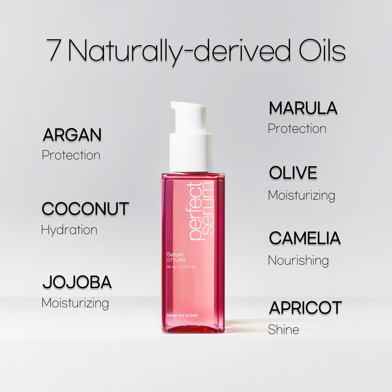 Mise En Scene Perfect Serum-gloss-finish close-up shows touchable shine