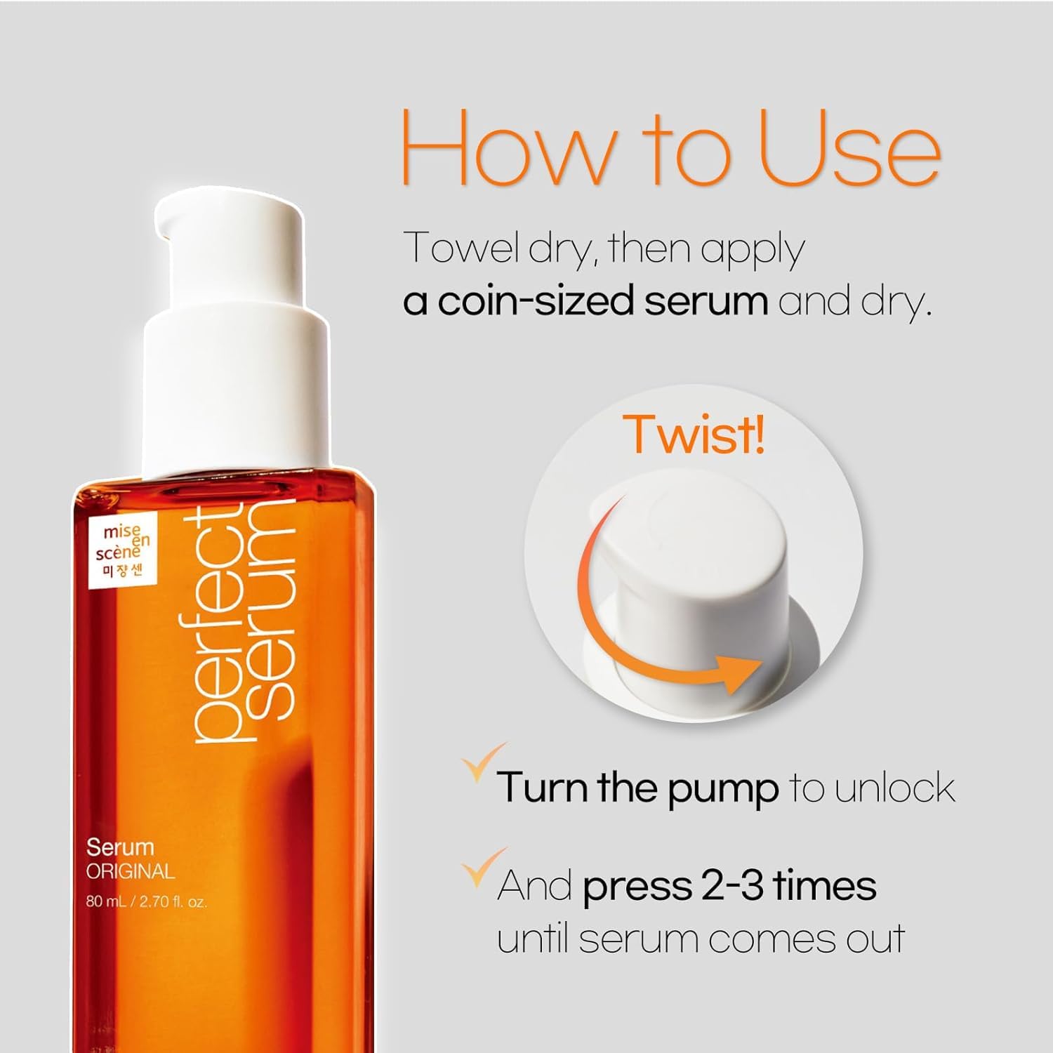 Mise En Scene Perfect Serum Original suitable for all hair types and textures.