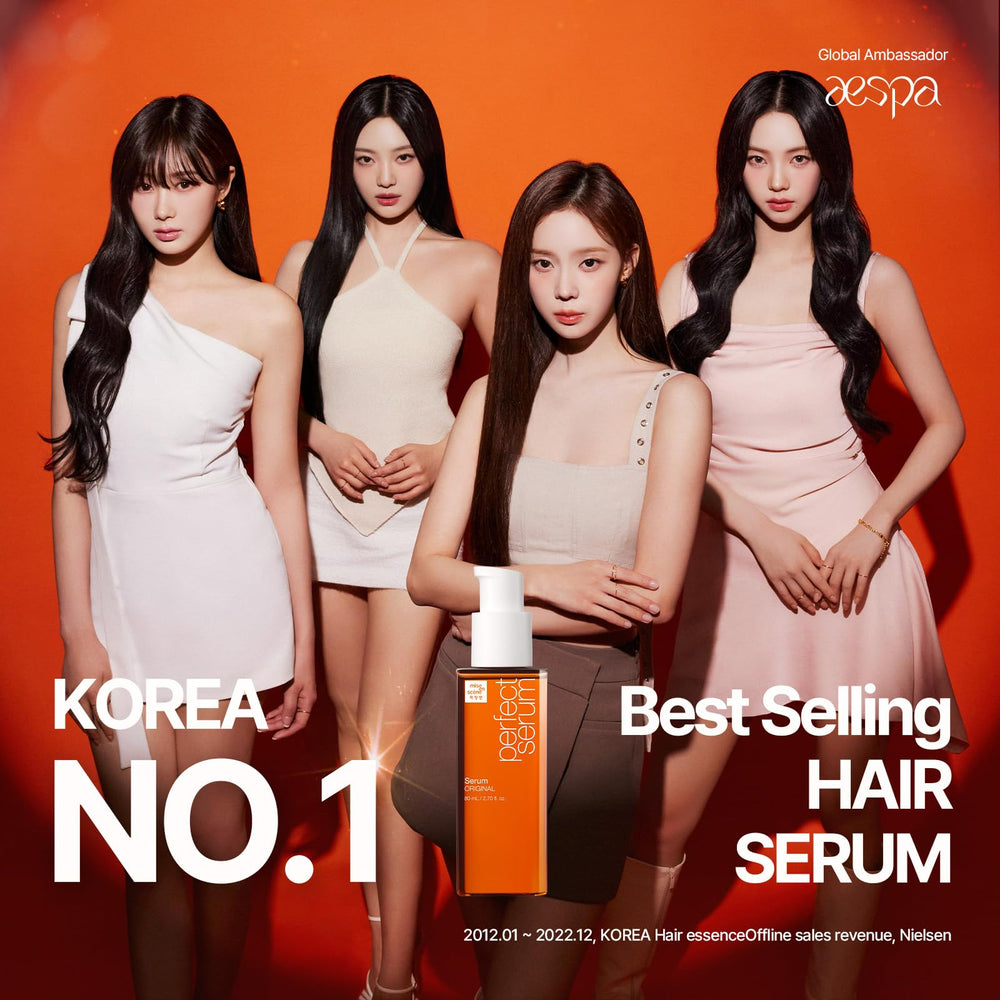 Mise En Scene Perfect Serum Original pump top demonstrates easy, precise application.