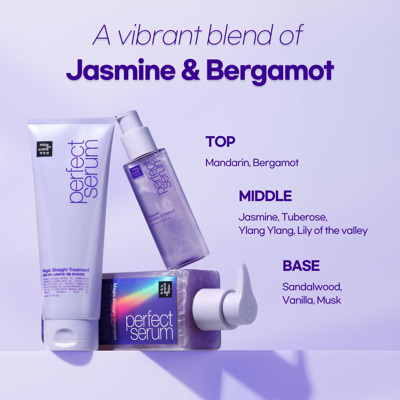 Mise En Scene Perfect Serum pairs with Magic Straight for full routine synergy