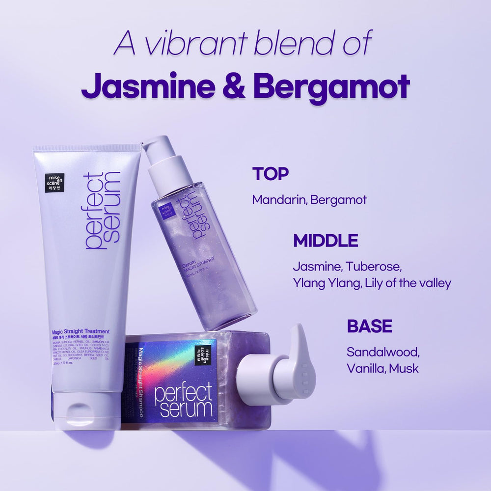 Mise En Scene Perfect Serum pairs with Magic Straight for full routine synergy