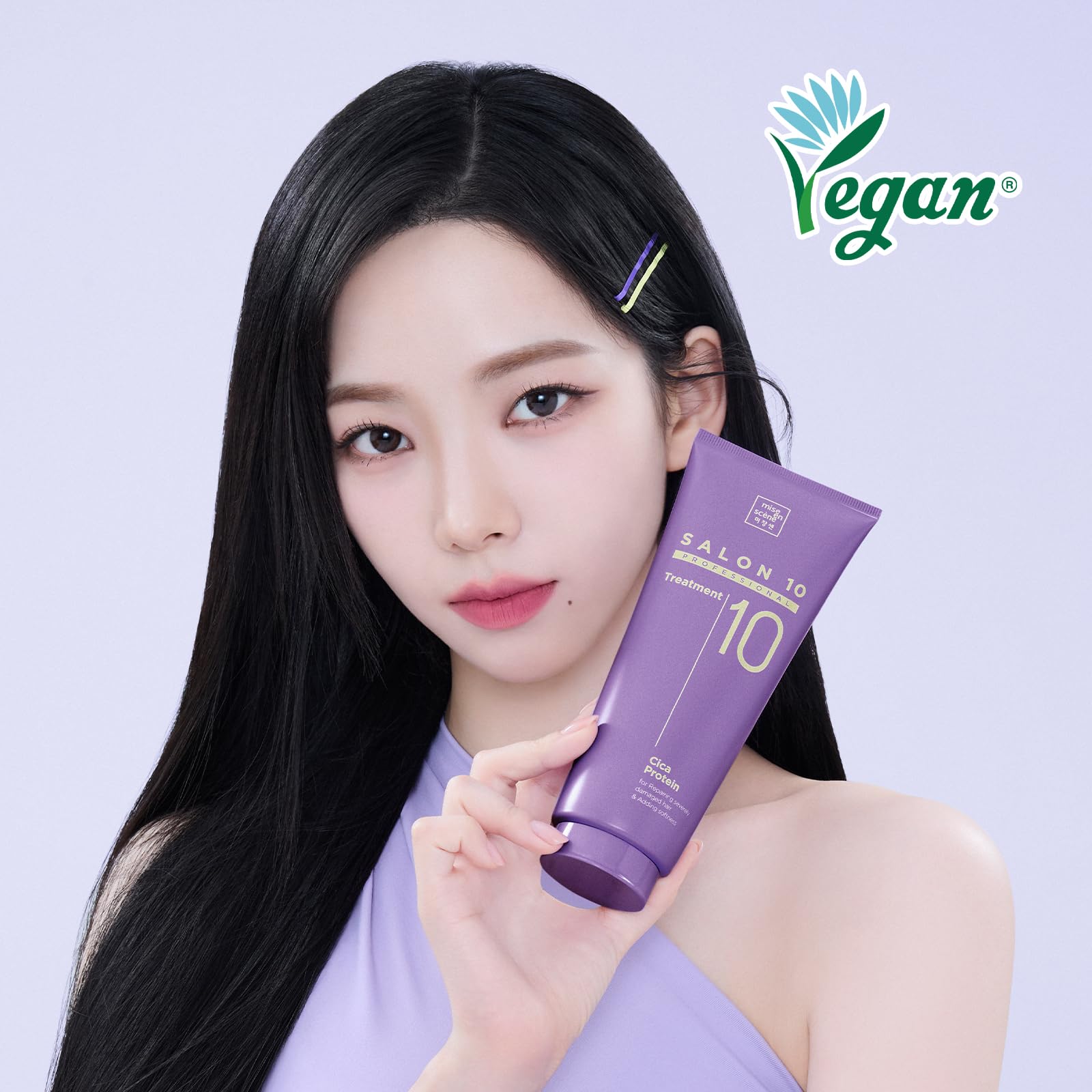 Mise En Scene Salon 10 bottle on shelf emphasizes bond repair benefits for damaged hair.