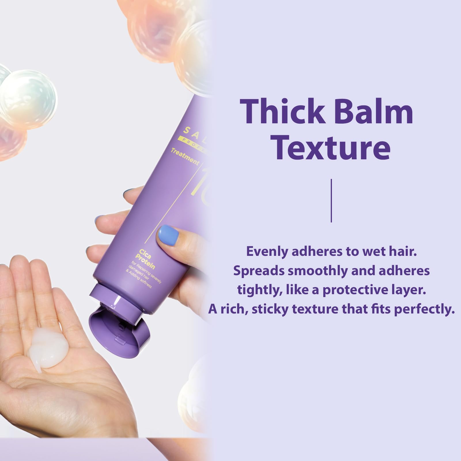 Mise En Scene Salon 10 tub open reveals creamy balm texture for deep hydration.