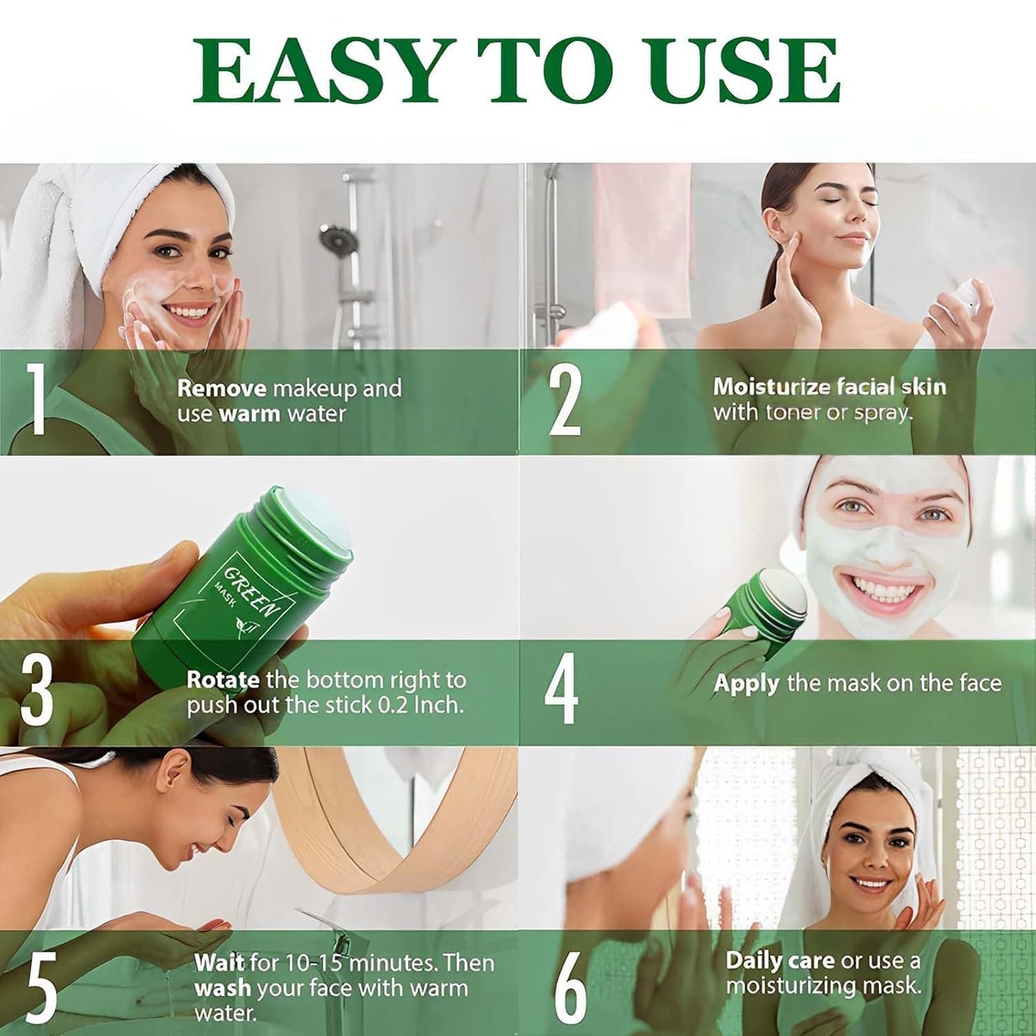 MISEDI barra mascarilla té verde compacta para llevar en bolso.