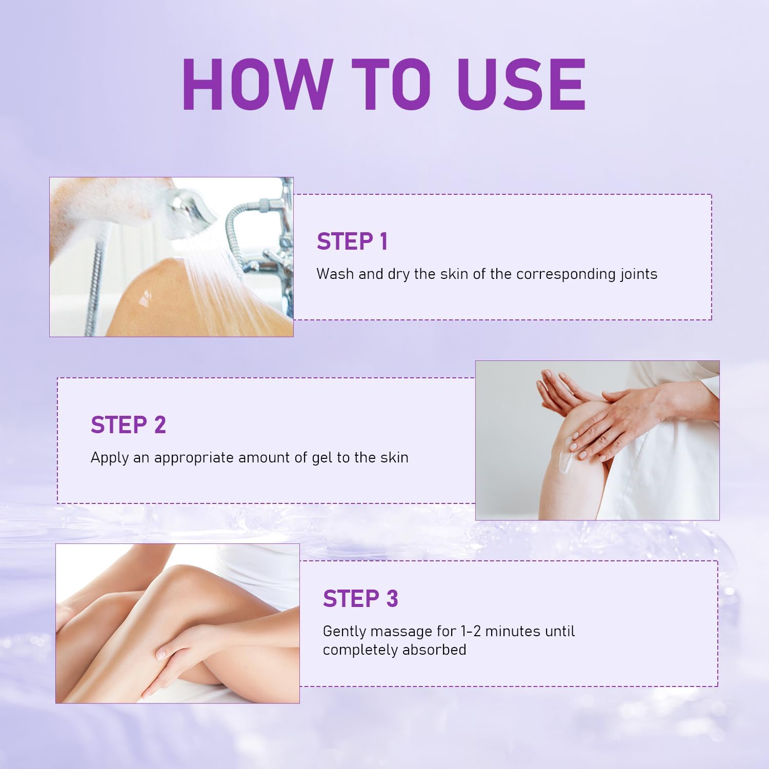 MISEDI joint gel texture—lightweight formula with quick absorption