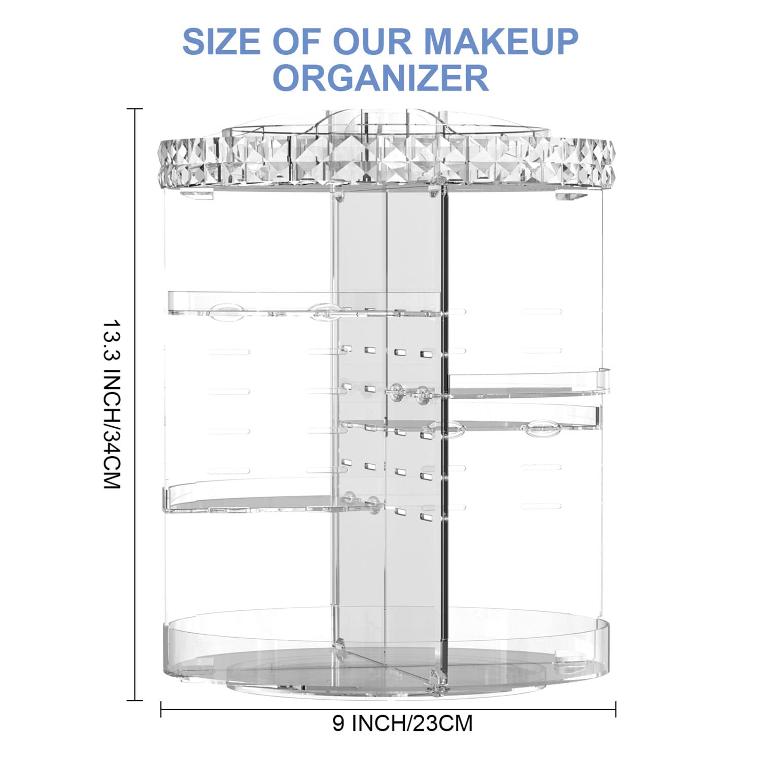 MISERWE rotating base makeup holder with trays for daily routine access