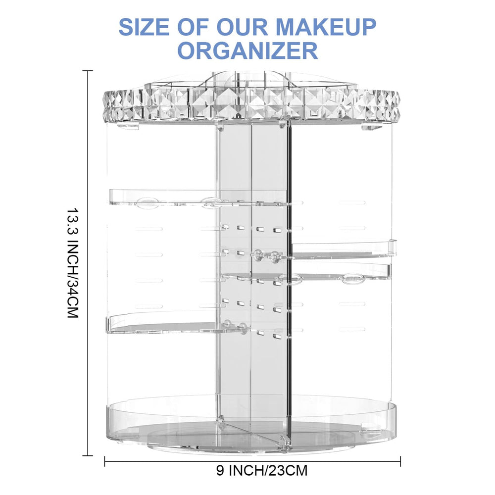 MISERWE rotating base makeup holder with trays for daily routine access