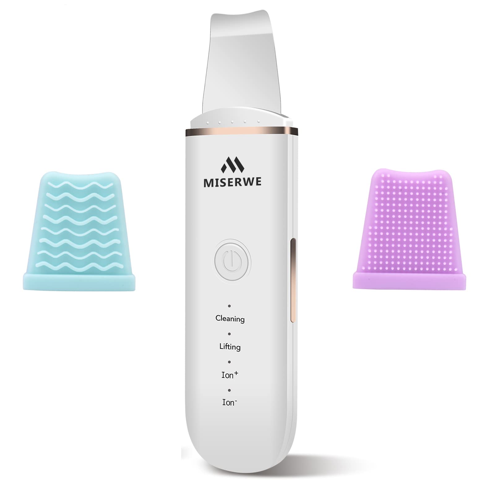 MISERWE Skin Scrubber white deep cleansing mode in action