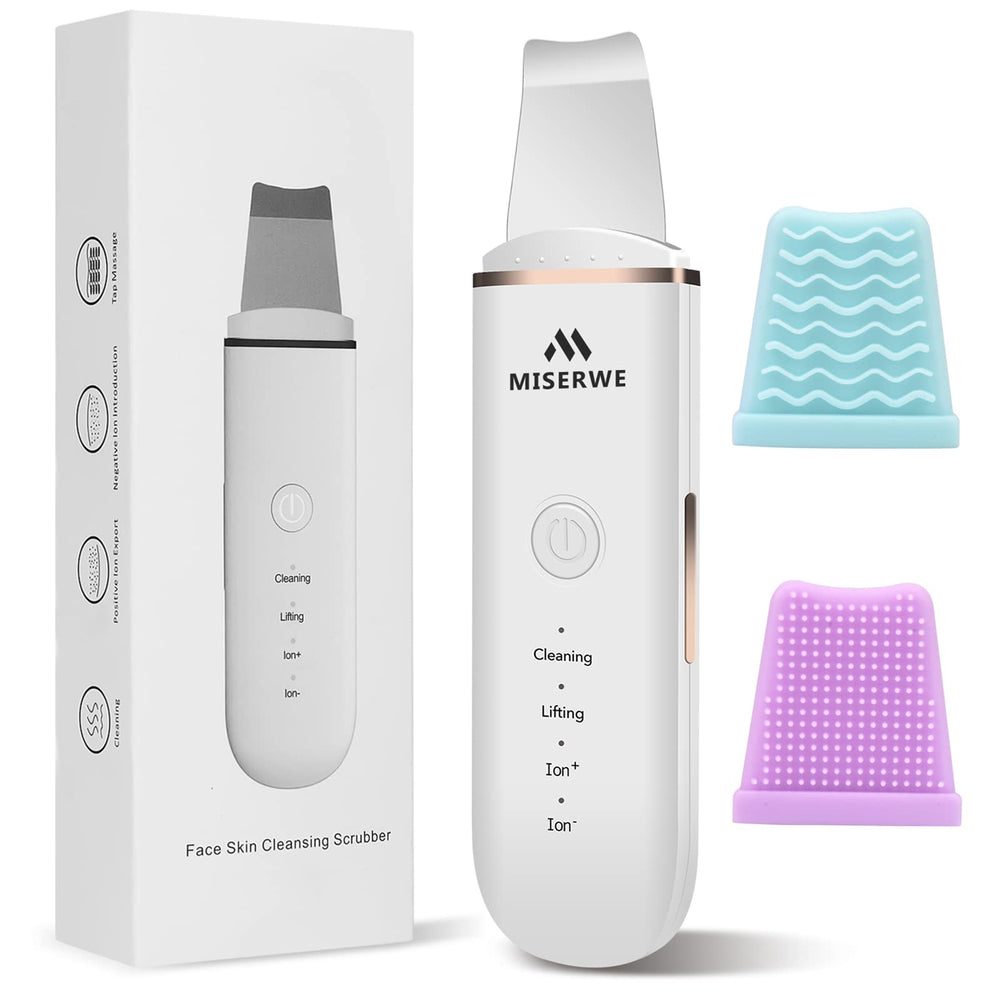 MISERWE Skin Scrubber white front view for gentle pore cleansing