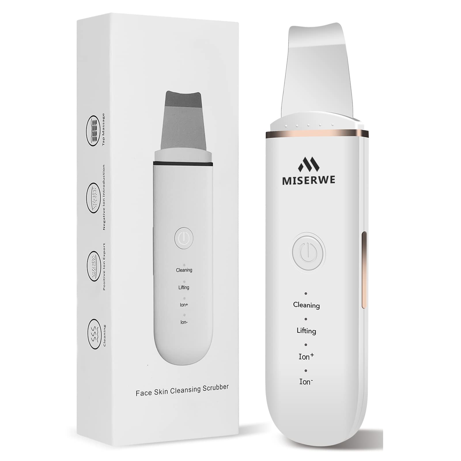 MISERWE Skin Scrubber white packaging and manual ready for gifting
