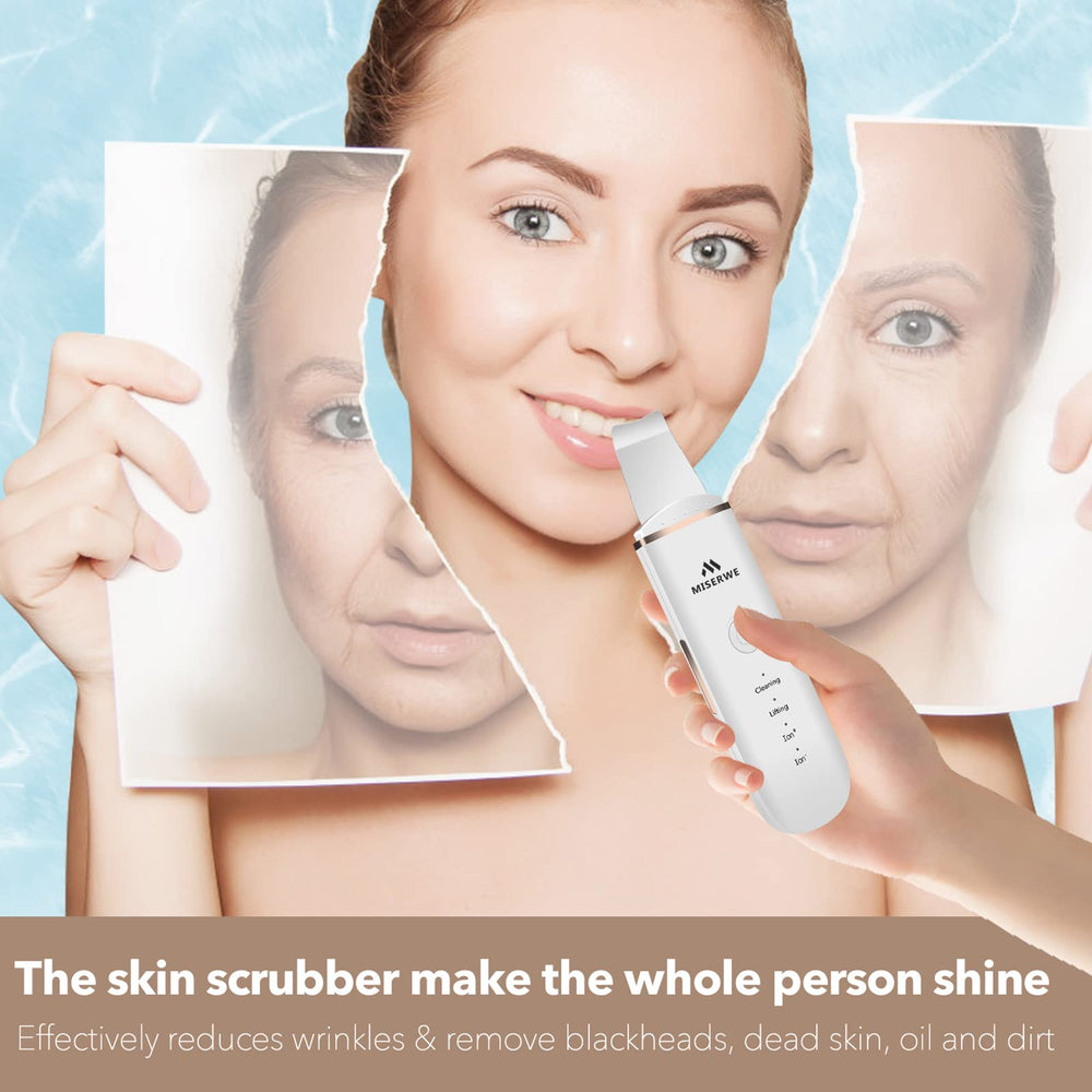 MISERWE Skin Scrubber white rechargeable unit ready for use