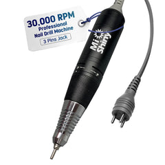 MiShiny nail drill handpiece closeup showing durable aluminum body for smooth operation