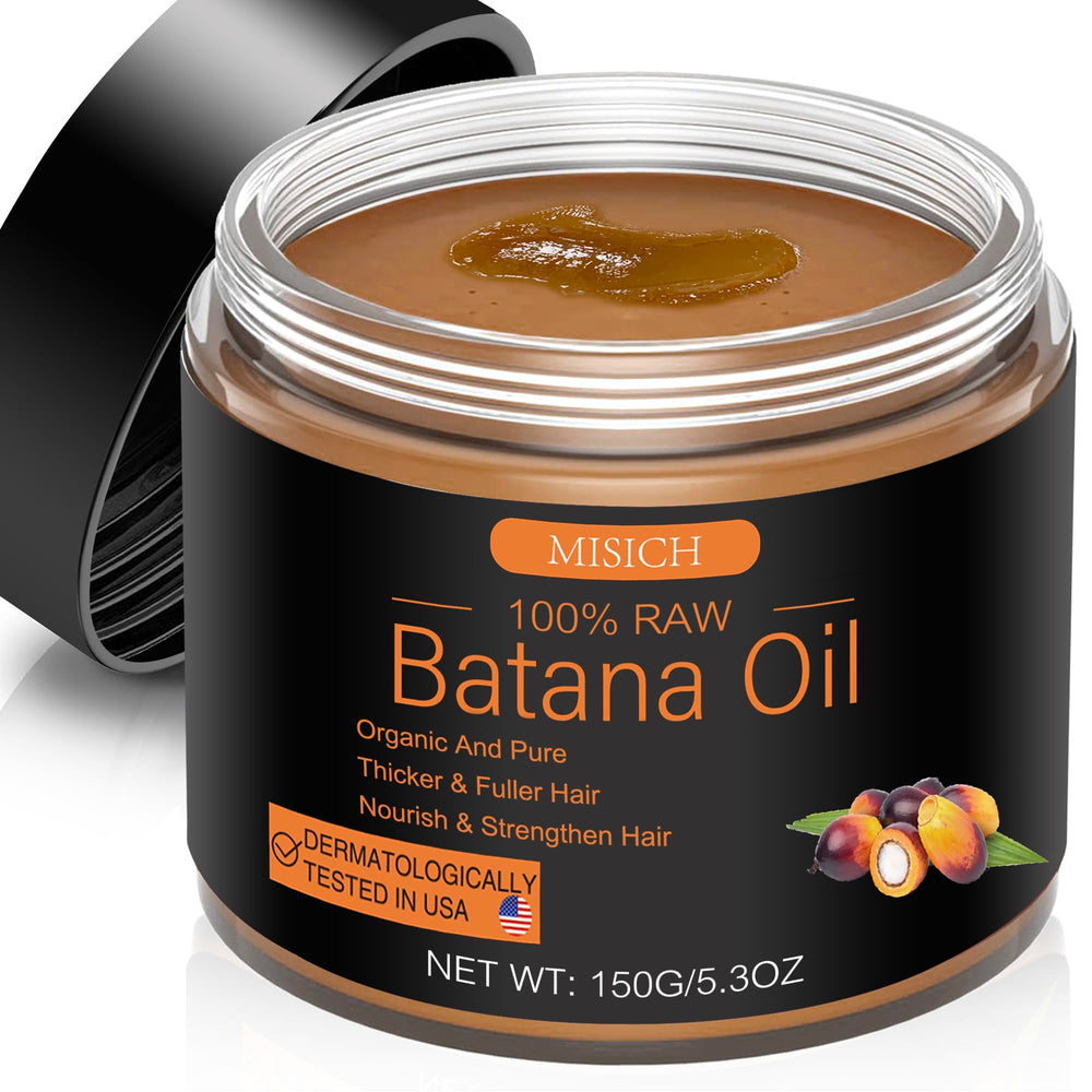 MISICH Batana oil bottle illustrates natural hair nourishment.