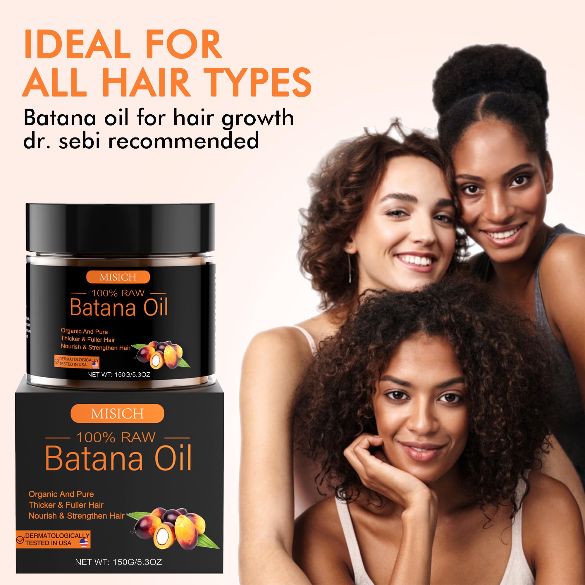 MISICH Batana oil dry-hair before-and-after styling concept.
