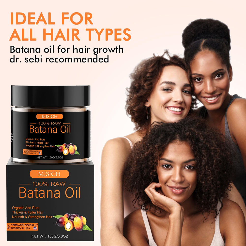 MISICH Batana oil dry-hair before-and-after styling concept.