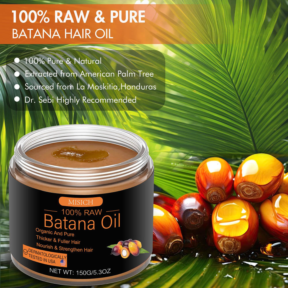 MISICH Batana oil packaging variant emphasizes raw, unrefined formula.