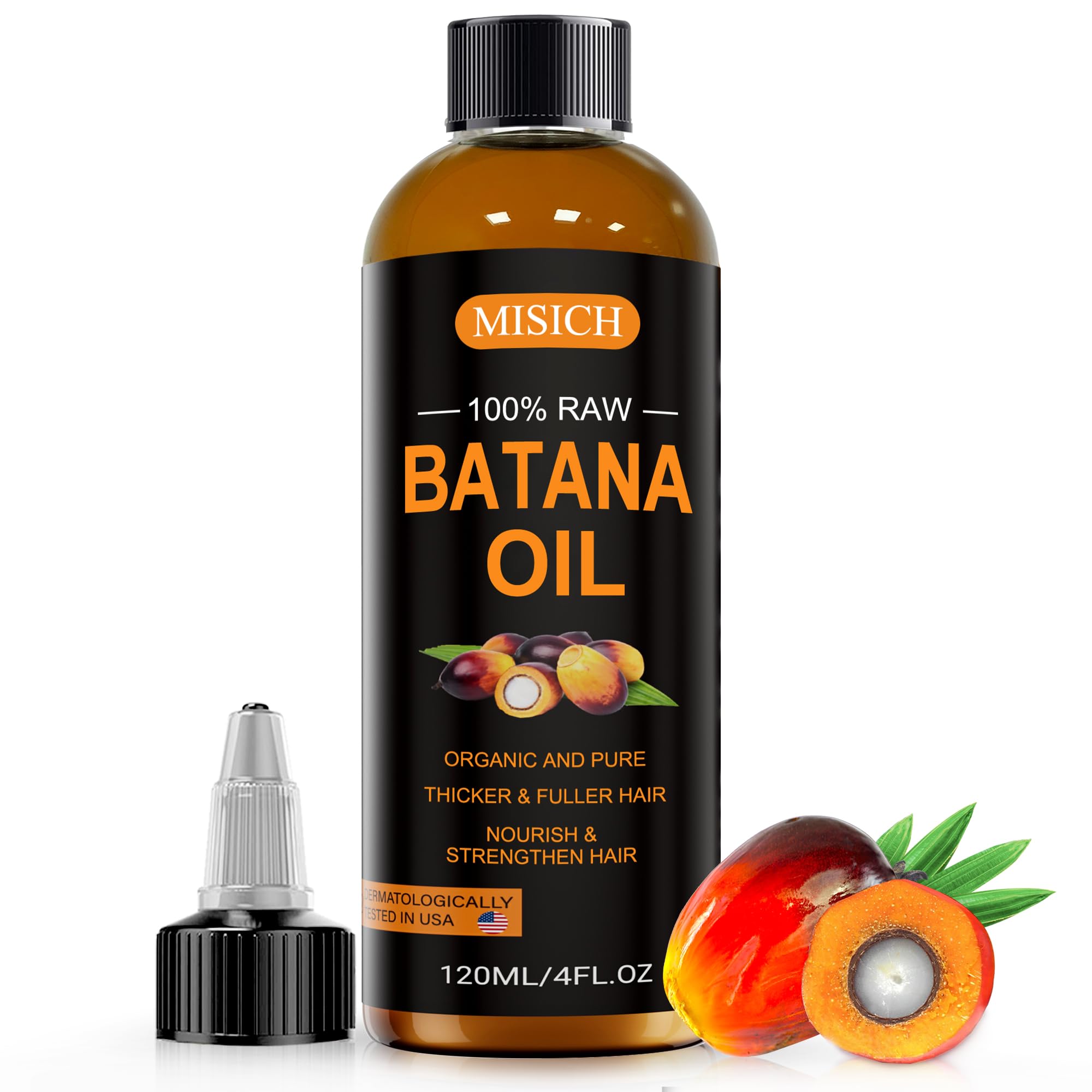 MISICH Dr Sebi Batana Oil bottle on shelf for pure natural hair nourishment.