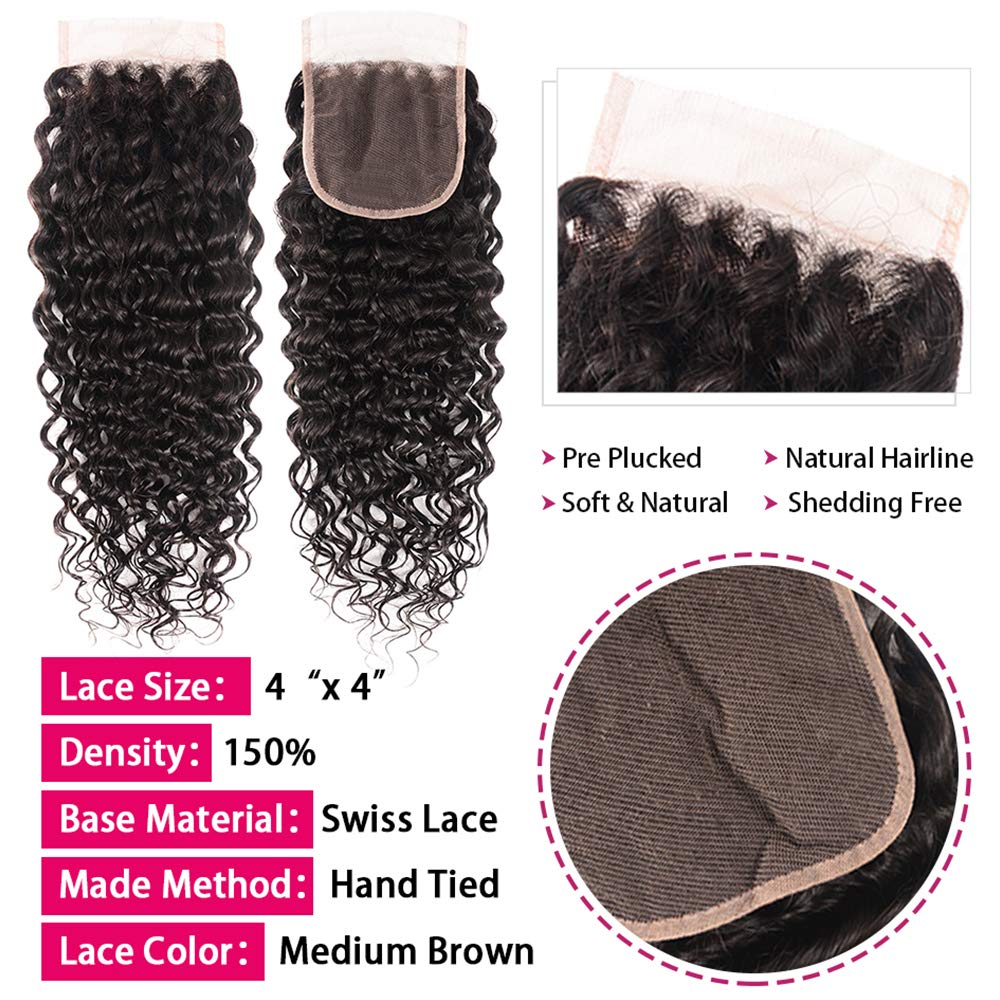 Miss GAGA closure 4x4 lace with baby hairs close-up for natural part.