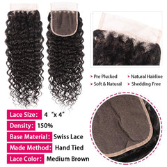 Miss GAGA closure 4x4 lace with baby hairs close-up for natural part.