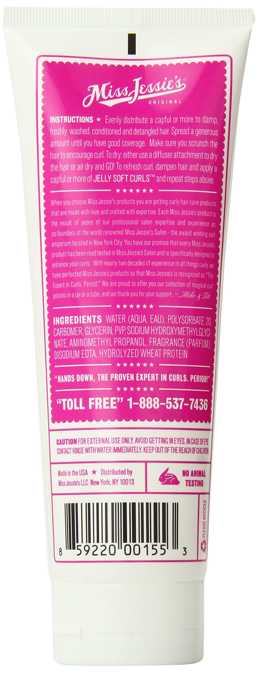 Miss Jessie's Jelly Soft Curls on hair for defined, frizz-free curls.