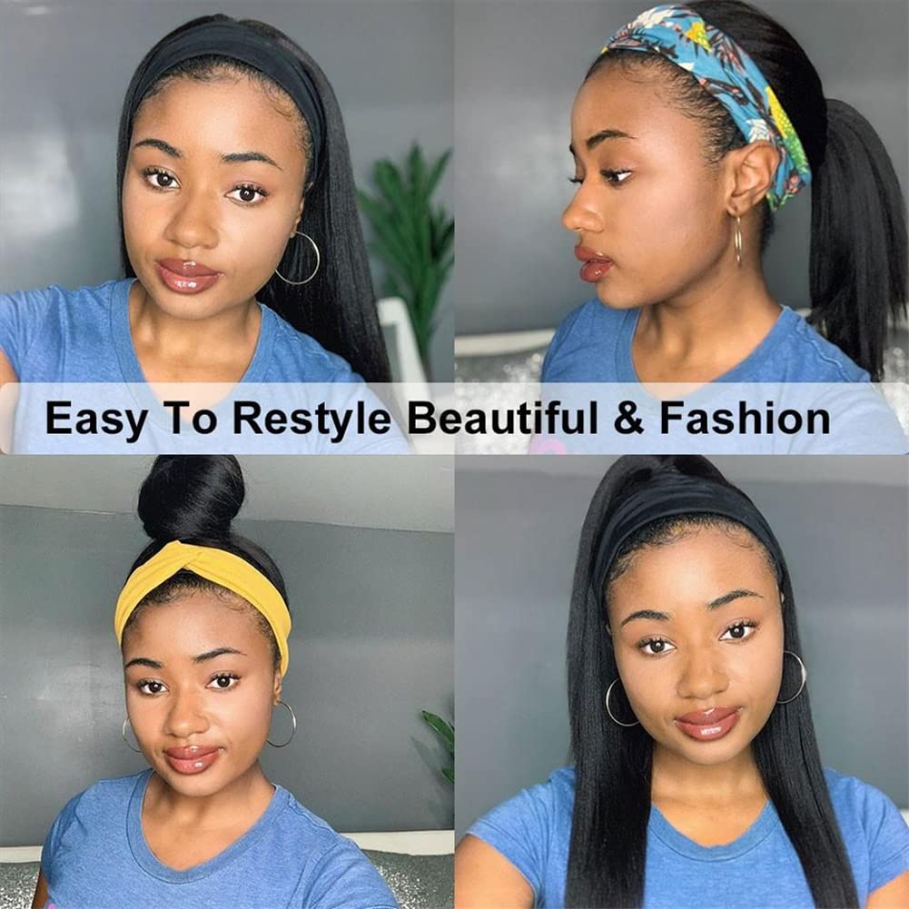 Miss Lee headband wig closeup shows soft, tangle-free Brazilian hair.