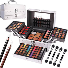 Miss Rose 132-color makeup kit inside box offers easy storage and quick selection.